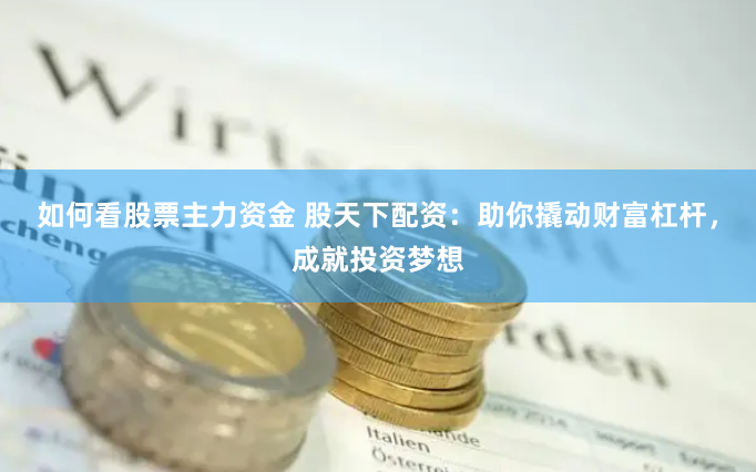 如何看股票主力资金 股天下配资：助你撬动财富杠杆，成就投资梦想