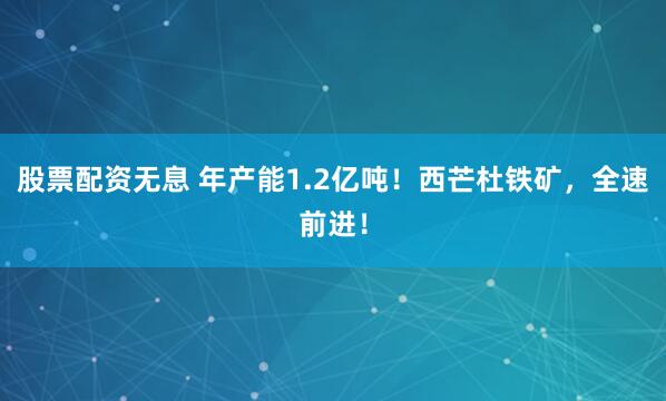 股票配资无息 年产能1.2亿吨！西芒杜铁矿，全速前进！