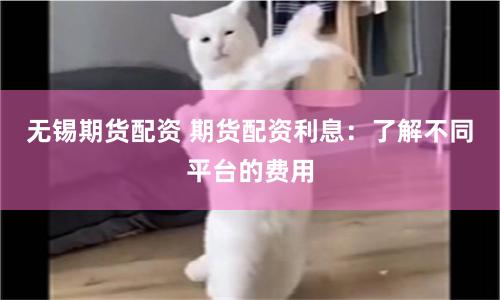 无锡期货配资 期货配资利息：了解不同平台的费用